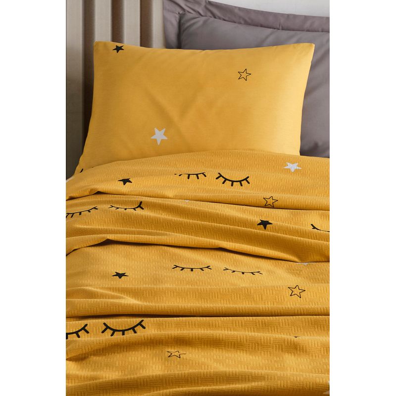 Casa si Gradina - Textile si covoare - Lenjerii de pat - Seturi de lenjerie - Set lenjerie pat, L'essentiel Maison, galben negru, 160x235 cm, 100% bumbac - Infinity.ro