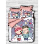 Casa si Gradina - Textile si covoare - Lenjerii de pat - Seturi de lenjerie - Set lenjerie de pat, L'essentiel Maison, pudra albastru alb, 160x220 cm, microsatin poliester si bumbac - Infinity.ro