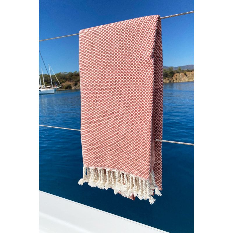 Casa si Gradina - Textile si covoare - Textile baie - Prosoape - Prosop de plaja fouta, L'essentiel Maison, rosu tigla, 95x190 cm, 100% bumbac - Infinity.ro