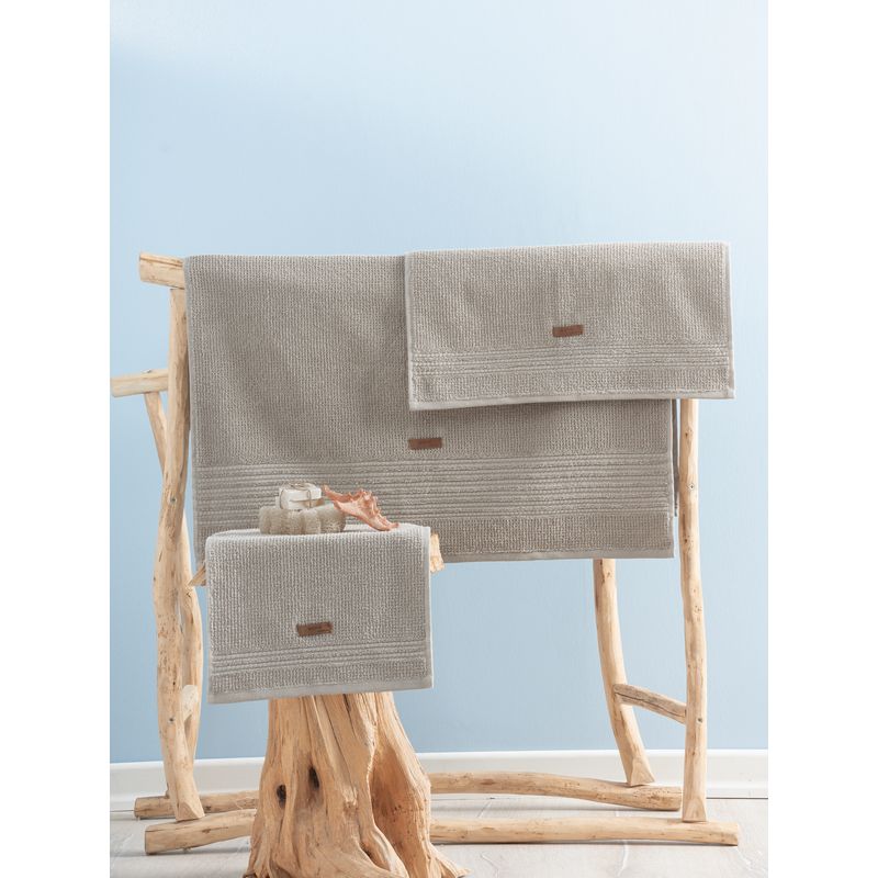 Casa si Gradina - Textile si covoare - Textile baie - Prosoape - Set prosoape baie, L'essentiel Maison, bej, 100% bumbac, 3 piese - Infinity.ro