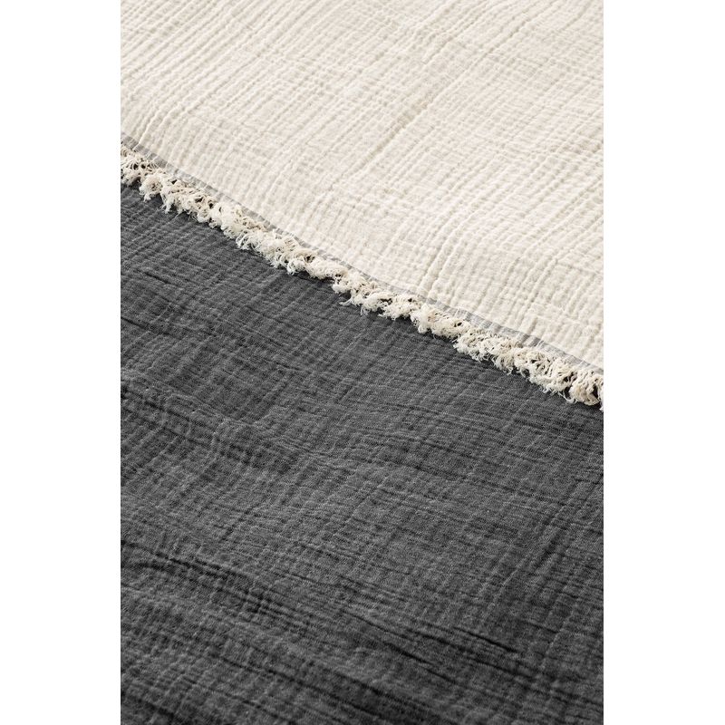 Casa si Gradina - Textile si covoare - Pături și cuverturi - Cuverturi - Cuvertura pat dublu, L'essentiel Maison, antracit, 230x250 cm, 100% bumbac - Infinity.ro