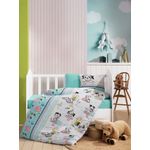 Casa si Gradina - Textile si covoare - Lenjerii de pat - Lenjerii copii - Set lenjerie copii, L'essentiel Maison, menta, 100% bumbac ranforce, husa pilota 100x150 cm, cearsaf 120x150 cm, fete perna 35x45 cm - Infinity.ro