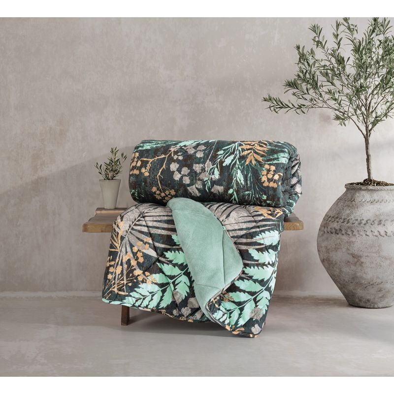 Casa si Gradina - Textile si covoare - Pături și cuverturi - Cuverturi - Cuvertura dubla, L'essentiel Maison, clorasa mint, 195x215 cm, 100% poliester, lavabila la masina - Infinity.ro