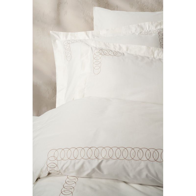 Casa si Gradina - Textile si covoare - Lenjerii de pat - Seturi de lenjerie - Set lenjerie pat dublu, L'essentiel Maison, ecru, 100% bumbac satinat, cearsaf 240x260 cm, husa pilota 200x220 cm - Infinity.ro
