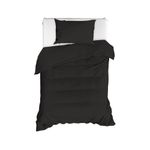 Casa si Gradina - Textile si covoare - Lenjerii de pat - Seturi de lenjerie - Set lenjerie de pat single, L'essentiel Maison, negru, 160x220 cm, 100% bumbac ranforce - Infinity.ro