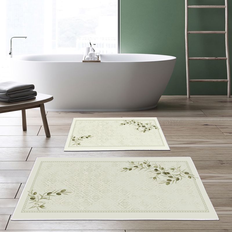 Casa si Gradina - Textile si covoare - Covoare - Covorase baie - Set covorase de baie, L'essentiel Maison, multicolor, 50x60 cm si 60x100 cm, 100% poliester, antiderapant, antibacterian, 299ANR1610 - Infinity.ro