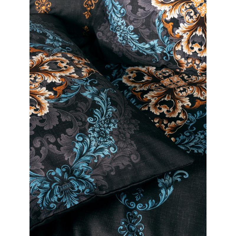 Casa si Gradina - Textile si covoare - Lenjerii de pat - Seturi de lenjerie - Set lenjerie pat dublu, L'essentiel Maison, negru, 200x220 cm, bumbac satinat, imprimare digitala - Infinity.ro