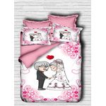 Casa si Gradina - Textile si covoare - Lenjerii de pat - Seturi de lenjerie - Set lenjerie de pat single, L'essentiel Maison, roz alb, 160x220 cm, microsatina poliester, bumbac, imprimeu 3d - Infinity.ro