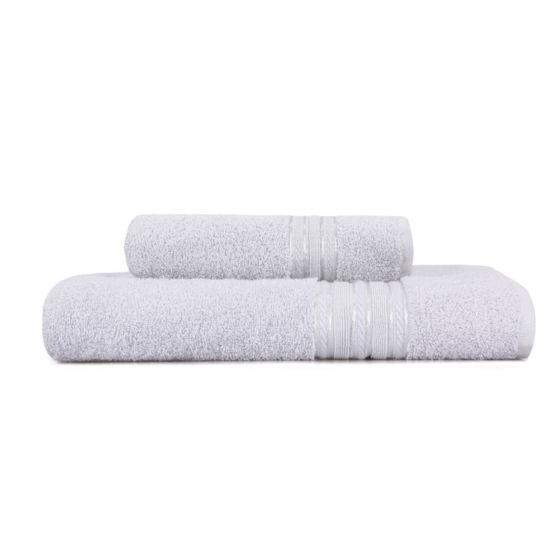 Casa si Gradina - Textile si covoare - Textile baie - Prosoape - Set prosoape, L'essentiel Maison, gri, 50x90 cm + 90x150 cm, 100% bumbac - Infinity.ro