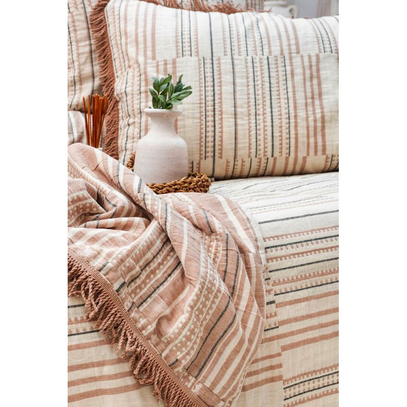 Casa si Gradina - Textile si covoare - Lenjerii de pat - Seturi de lenjerie - Set pique dublu, L'essentiel Maison, rosu tigla, 240x260 cm, 100% bumbac, jacquard - Infinity.ro