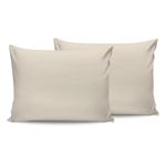 Casa si Gradina - Textile si covoare - Lenjerii de pat - Fete de perna - Set fete de perna, L'essentiel Maison, crem, 50x70 cm, 100% bumbac ranforsat, antibacterian - Infinity.ro