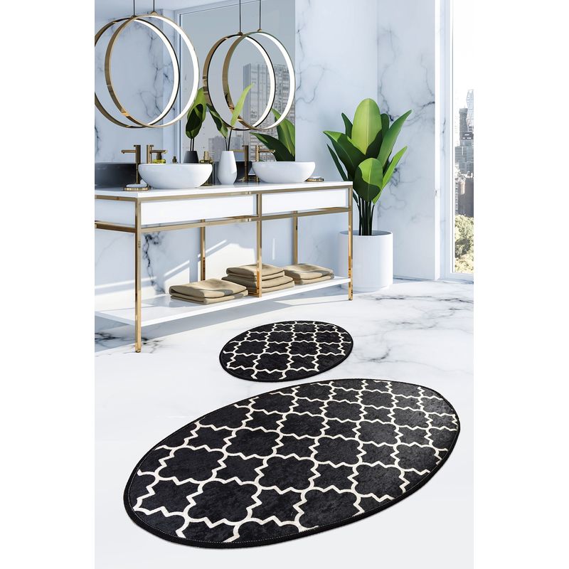 Casa si Gradina - Textile si covoare - Covoare - Covorase baie - Set covorase de baie, L'essentiel Maison, multicolor, 50x60 cm + 60x100 cm, 100% poliester, antiderapant, 359CHL2391 - Infinity.ro