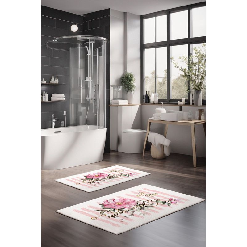 Casa si Gradina - Textile si covoare - Covoare - Covorase baie - Set covorase de baie, L'essentiel Maison, multicolor, 40x60 cm si 60x100 cm, 100% poliester, antiderapant, 323CTW1347 - Infinity.ro