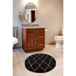 Casa si Gradina - Textile si covoare - Covoare - Covorase baie - Covoras de baie, L'essentiel Maison, negru auriu, 90 cm, 100% acrilic, antiderapant - Infinity.ro