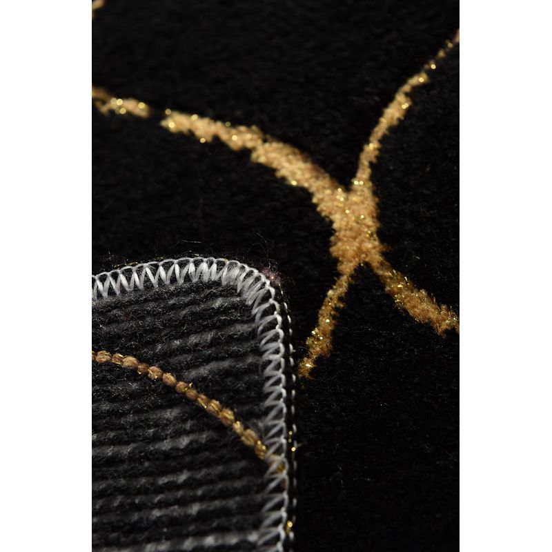 Casa si Gradina - Textile si covoare - Covoare - Covorase baie - Covoras de baie, L'essentiel Maison, negru auriu, 90 cm, 100% acrilic, antiderapant - Infinity.ro