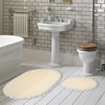 Casa si Gradina - Textile si covoare - Covoare - Covorase baie - Set covorase de baie, L'essentiel Maison, crem, 55x65 cm si 65x115 cm, 100% poliester, antiderapant, 299ANR1490 - Infinity.ro