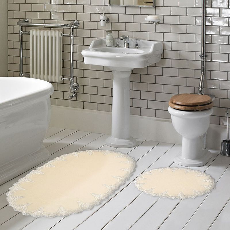 Casa si Gradina - Textile si covoare - Covoare - Covorase baie - Set covorase de baie, L'essentiel Maison, crem, 55x65 cm si 65x115 cm, 100% poliester, antiderapant, 299ANR1490 - Infinity.ro