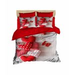 Casa si Gradina - Textile si covoare - Lenjerii de pat - Seturi de lenjerie - Set lenjerie de pat dublu, L'essentiel Maison, alb rosu, 200x220 cm, bumbac si poliester, imprimare 3d - Infinity.ro