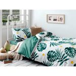 Casa si Gradina - Textile si covoare - Lenjerii de pat - Seturi de lenjerie - Set lenjerie de pat single, L'essentiel Maison, verde alb galben, 160x220 cm, 65% bumbac 35% poliester - Infinity.ro