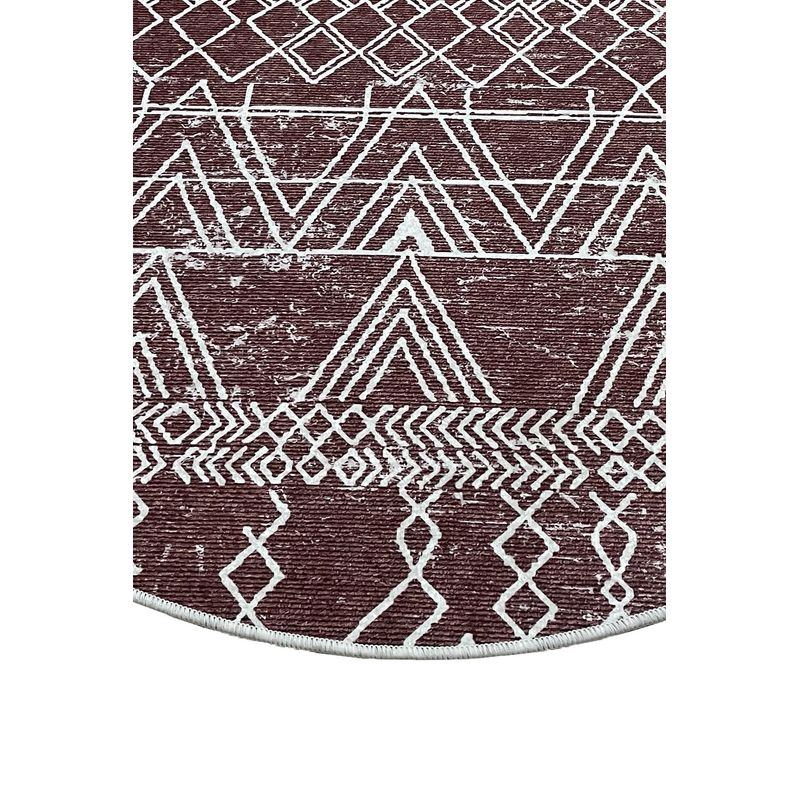 Casa si Gradina - Textile si covoare - Covoare - Covorase baie - Covoras de baie, L'essentiel Maison, rosu bordo si alb, 100 cm, 100% poliester, antiderapant - Infinity.ro