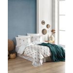 Casa si Gradina - Textile si covoare - Lenjerii de pat - Seturi de lenjerie - Set lenjerie de pat, L'essentiel Maison, alb si verde, 200x220 cm, 100% bumbac ranforce, 182TRK3484 - Infinity.ro