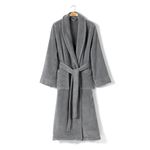 Casa si Gradina - Textile si covoare - Textile baie - Halate de baie - Halat de baie, L'essentiel Maison, gri inchis, marimea s, 100% bumbac - Infinity.ro