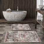 Casa si Gradina - Textile si covoare - Covoare - Covorase baie - Set covorase de baie, L'essentiel Maison, multicolor, 50x60 cm si 60x100 cm, 100% poliester, antiderapant, antibacterian, 299ANR1572 - Infinity.ro
