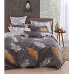 Casa si Gradina - Textile si covoare - Lenjerii de pat - Seturi de lenjerie - Set lenjerie de pat dublu, L'essentiel Maison, auriu, gri, 200x220 cm, bumbac, poliester - Infinity.ro