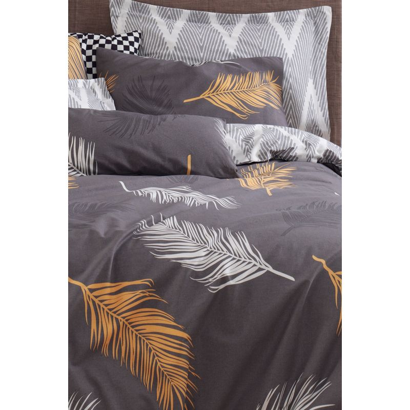 Casa si Gradina - Textile si covoare - Lenjerii de pat - Seturi de lenjerie - Set lenjerie de pat dublu, L'essentiel Maison, auriu, gri, 200x220 cm, bumbac, poliester - Infinity.ro