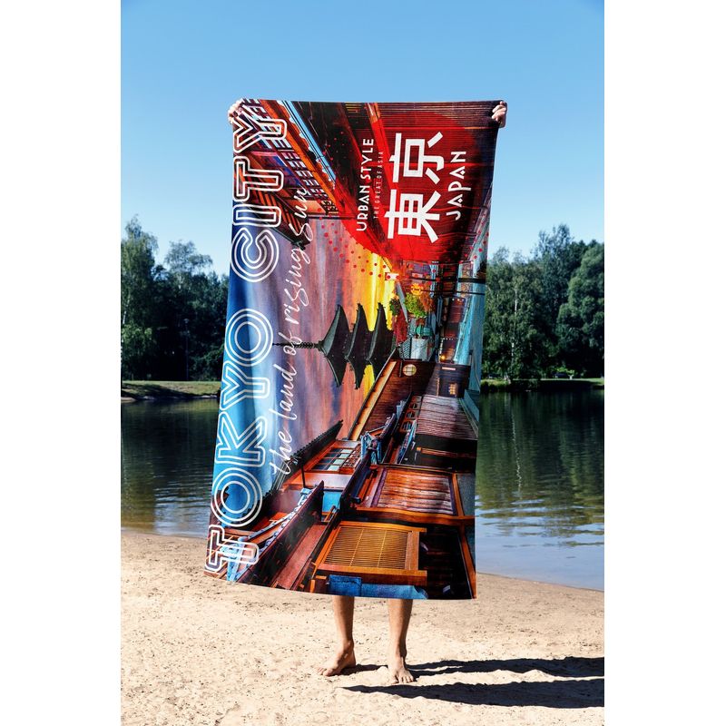 Casa si Gradina - Textile si covoare - Textile baie - Prosoape - Prosop de plaja, L'essentiel Maison, multicolor, 70x130 cm, microfibra, 450AST1145 - Infinity.ro