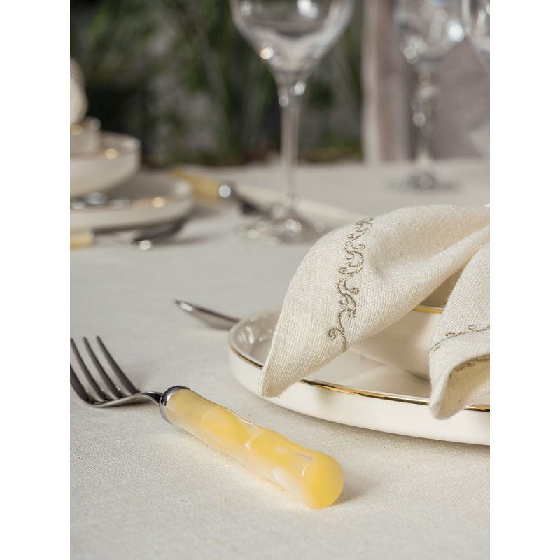 Casa si Gradina - Textile si covoare - Textile bucatarie - Fete de masa - Set fata de masa, L'essentiel Maison, ecru, 175x240 cm, 90% poliester, 10% bumbac, 8 piese - Infinity.ro