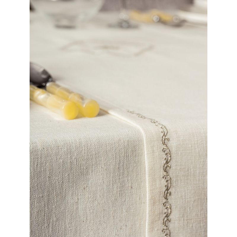 Casa si Gradina - Textile si covoare - Textile bucatarie - Fete de masa - Set fata de masa, L'essentiel Maison, ecru, 175x240 cm, 90% poliester, 10% bumbac, 8 piese - Infinity.ro