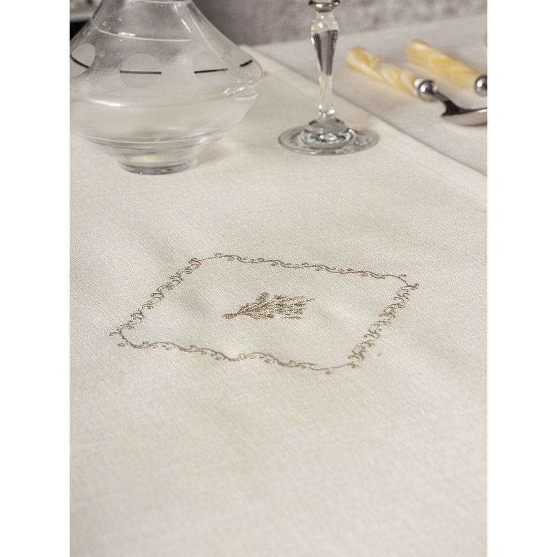 Casa si Gradina - Textile si covoare - Textile bucatarie - Fete de masa - Set fata de masa, L'essentiel Maison, ecru, 175x240 cm, 90% poliester, 10% bumbac, 8 piese - Infinity.ro