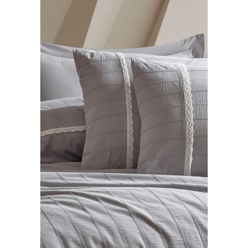 Casa si Gradina - Textile si covoare - Lenjerii de pat - Seturi de lenjerie - Set lenjerie de pat, L'essentiel Maison, gri, 200x220 cm, 100% bumbac, jacquard - Infinity.ro