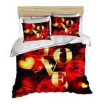Casa si Gradina - Textile si covoare - Lenjerii de pat - Seturi de lenjerie - Set lenjerie de pat single, L'essentiel Maison, rosu auriu alb, 160x220 cm, bumbac si poliester - Infinity.ro