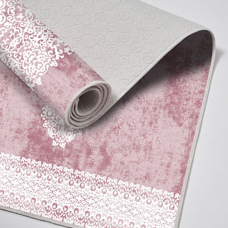 Casa si Gradina - Textile si covoare - Covoare - Covorase baie - Set covorase de baie, L'essentiel Maison, pudra, 50x60 cm si 60x100 cm, 100% poliester, antiderapant, 299ANR1681 - Infinity.ro