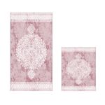 Casa si Gradina - Textile si covoare - Covoare - Covorase baie - Set covorase de baie, L'essentiel Maison, pudra, 50x60 cm si 60x100 cm, 100% poliester, antiderapant, 299ANR1681 - Infinity.ro