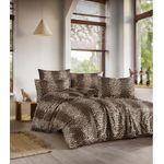 Casa si Gradina - Textile si covoare - Lenjerii de pat - Seturi de lenjerie - Set lenjerie de pat dublu, L'essentiel Maison, maro bej, 200x220 cm, bumbac poliester - Infinity.ro