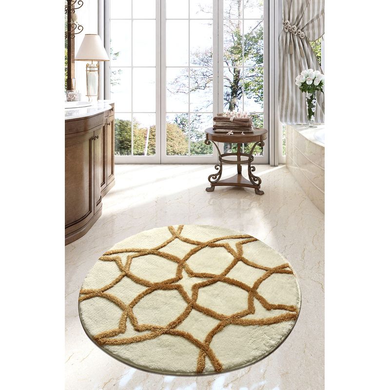 Casa si Gradina - Textile si covoare - Covoare - Covorase baie - Covoras de baie, L'essentiel Maison, multicolor, diametru 90 cm, 100% acrilic, antiderapant, 359CHL1697 - Infinity.ro