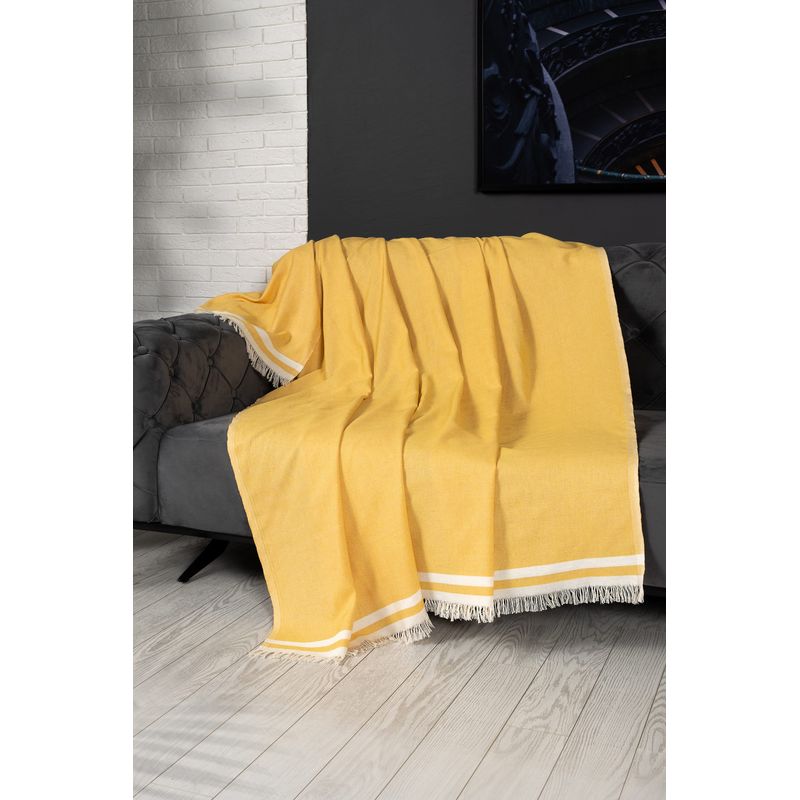 Casa si Gradina - Textile si covoare - Huse pentru mobilier - Husa de canapea, L'essentiel Maison, mustar, 170x230 cm, 100% bumbac, lavabila la masina - Infinity.ro