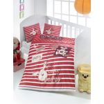 Casa si Gradina - Textile si covoare - Lenjerii de pat - Lenjerii copii - Set lenjerie pentru copii, L'essentiel Maison, rosu bej alb, 100x150 cm, bumbac ranforce - Infinity.ro