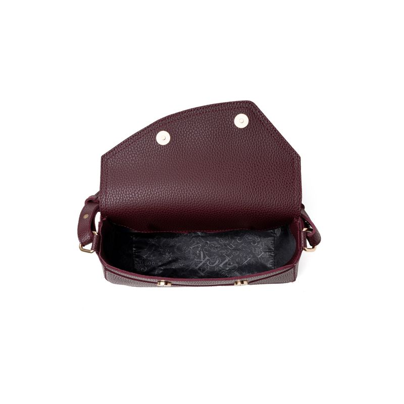 Fashion, accesorii si bijuterii - Femei - Accesorii femei - Genti si rucsacuri femei - Geanta de umar, Lucky Bees, piele polivinilica, rosu bordo, 28x10x17 cm - Infinity.ro
