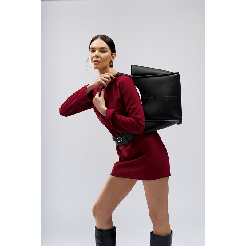 Fashion, accesorii si bijuterii - Femei - Accesorii femei - Genti si rucsacuri femei - Geanta tote, Lucky Bees, dama, negru, 30x9x29 cm, piele ecologica - Infinity.ro