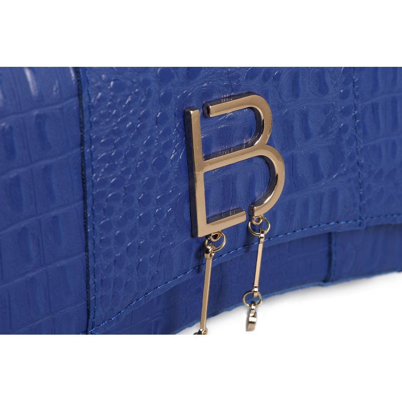 Fashion, accesorii si bijuterii - Femei - Accesorii femei - Genti si rucsacuri femei - Geanta de mana, Lucky Bees, piele polivinilica, sax blue, 23x8x14 cm - Infinity.ro