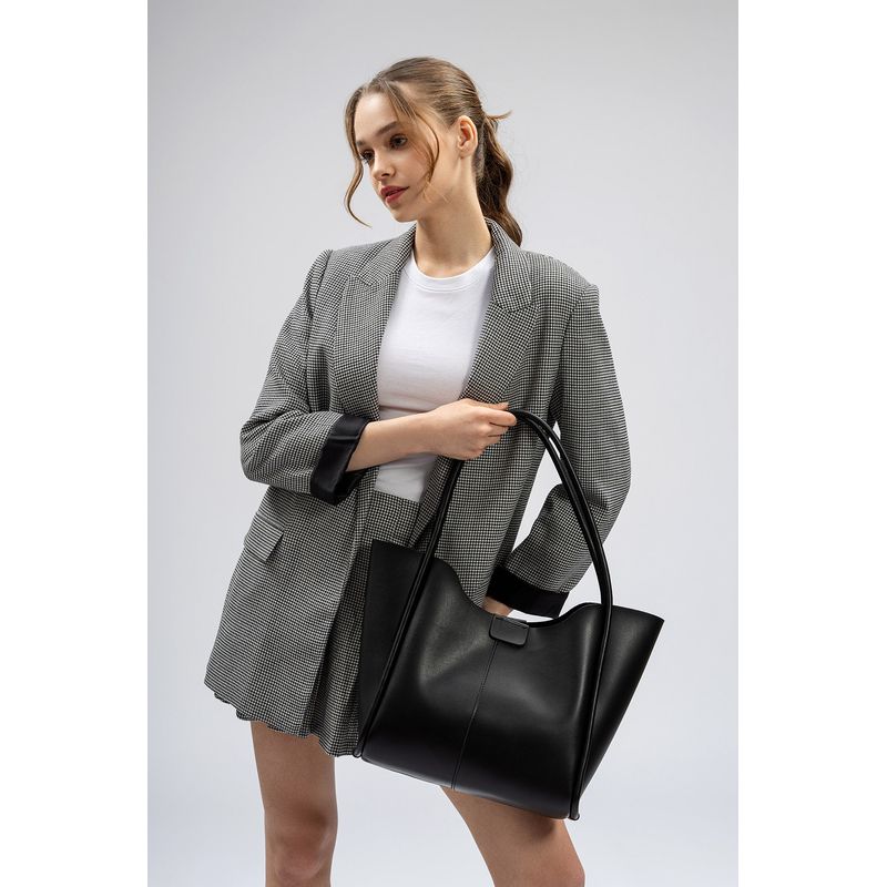 Fashion, accesorii si bijuterii - Femei - Accesorii femei - Genti si rucsacuri femei - Geanta tote, Lucky Bees, dama, negru, 30x9x29 cm, piele ecologica - Infinity.ro