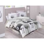 Casa si Gradina - Textile si covoare - Lenjerii de pat - Seturi de lenjerie - Set lenjerie pat dublu, L'essentiel Maison, alb/gri/negru, 200x220 cm, 100% bumbac ranforce - Infinity.ro