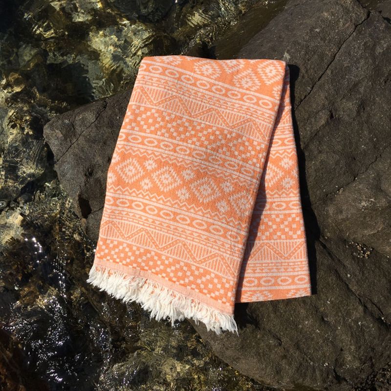 Casa si Gradina - Textile si covoare - Textile baie - Prosoape - Prosop de plaja, L'essentiel Maison, portocaliu, 90x170 cm, 100% bumbac - Infinity.ro