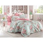 Casa si Gradina - Textile si covoare - Lenjerii de pat - Seturi de lenjerie - Set lenjerie de pat dublu, L'essentiel Maison, roz, turcoaz, verde, 200x220 cm, 65% bumbac, 35% poliester - Infinity.ro