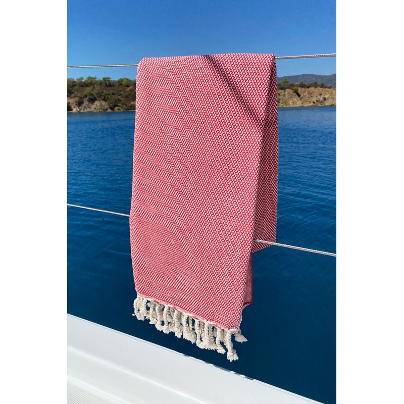 Casa si Gradina - Textile si covoare - Textile baie - Prosoape - Prosop de plaja, L'essentiel Maison, rosu, 95x190 cm, 100% bumbac - Infinity.ro