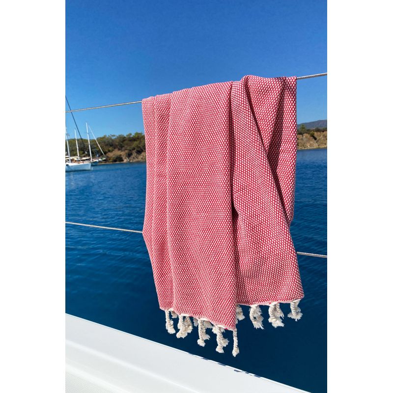 Casa si Gradina - Textile si covoare - Textile baie - Prosoape - Prosop de plaja, L'essentiel Maison, rosu, 95x190 cm, 100% bumbac - Infinity.ro